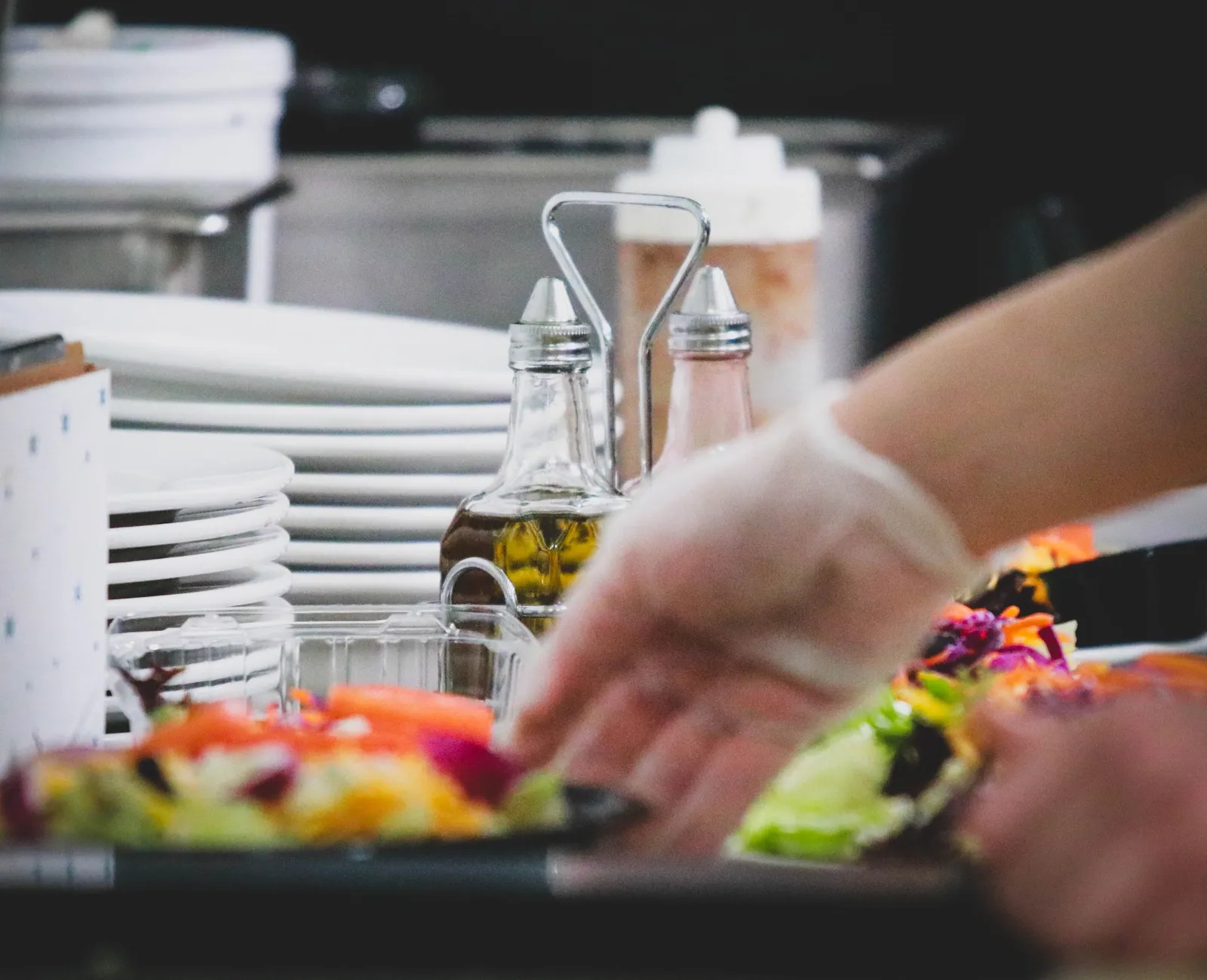 Plates being finished on the line
