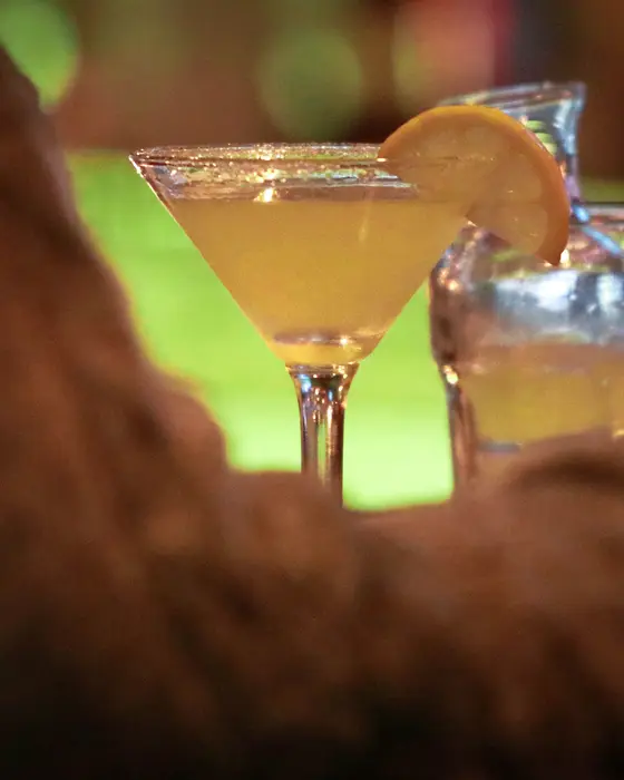 A martini on the bar