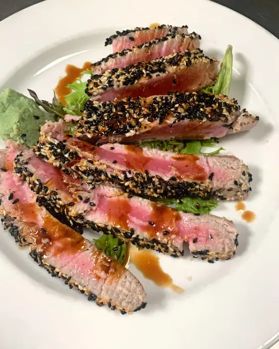 Sesame-crusted ahi tuna